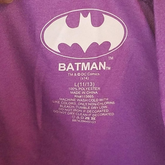 **SOLD** Purple and Yellow Batman Tee - Picture 3 of 3